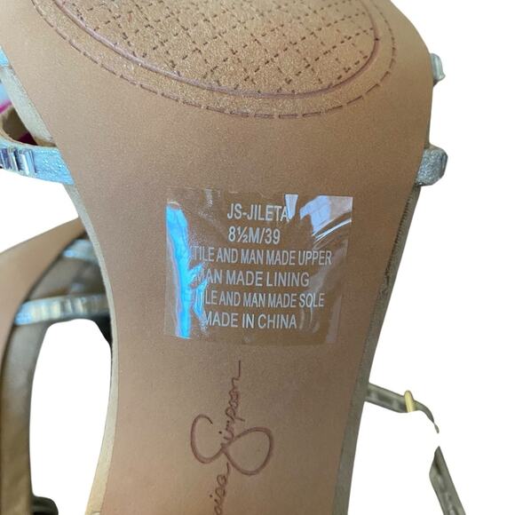 Jessica Simpson Jileta Crystals Mirror Embellished High Heel Sandals size 8.5 - Picture 14 of 15